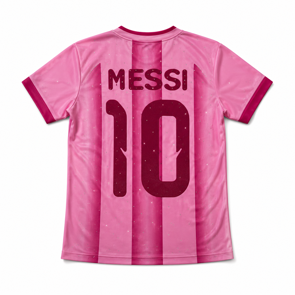 Rhinestone Pink Messi World Cup Jersey