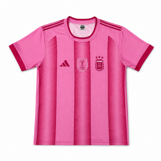 Rhinestone Pink Messi World Cup Jersey