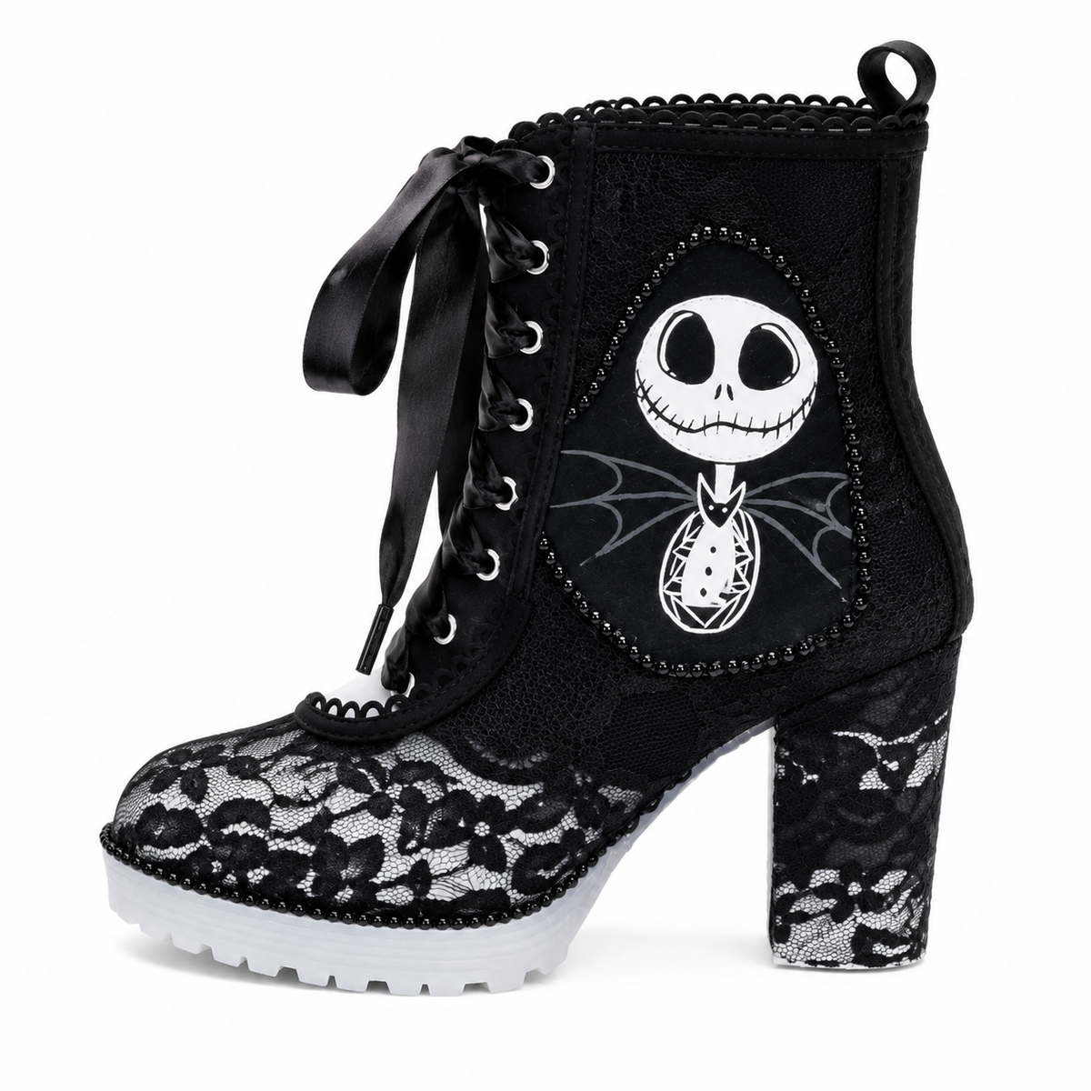 Gothic Lace Jack Skellington Boots